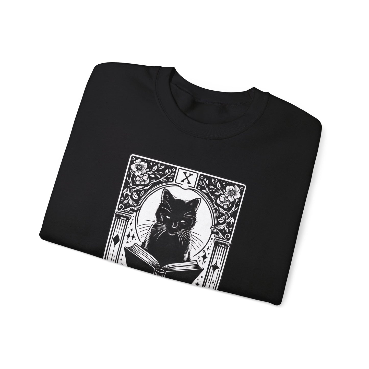 Black Cat Tarot Card "The Reader" | Crewneck Sweatshirt