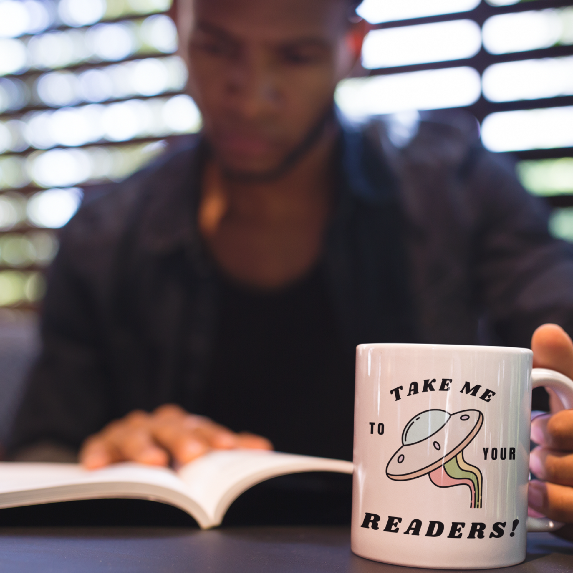 Reading adventure mug, Unique ceramic mug, Whimsical tea cup, Literary-inspired mug, Book lover's mug