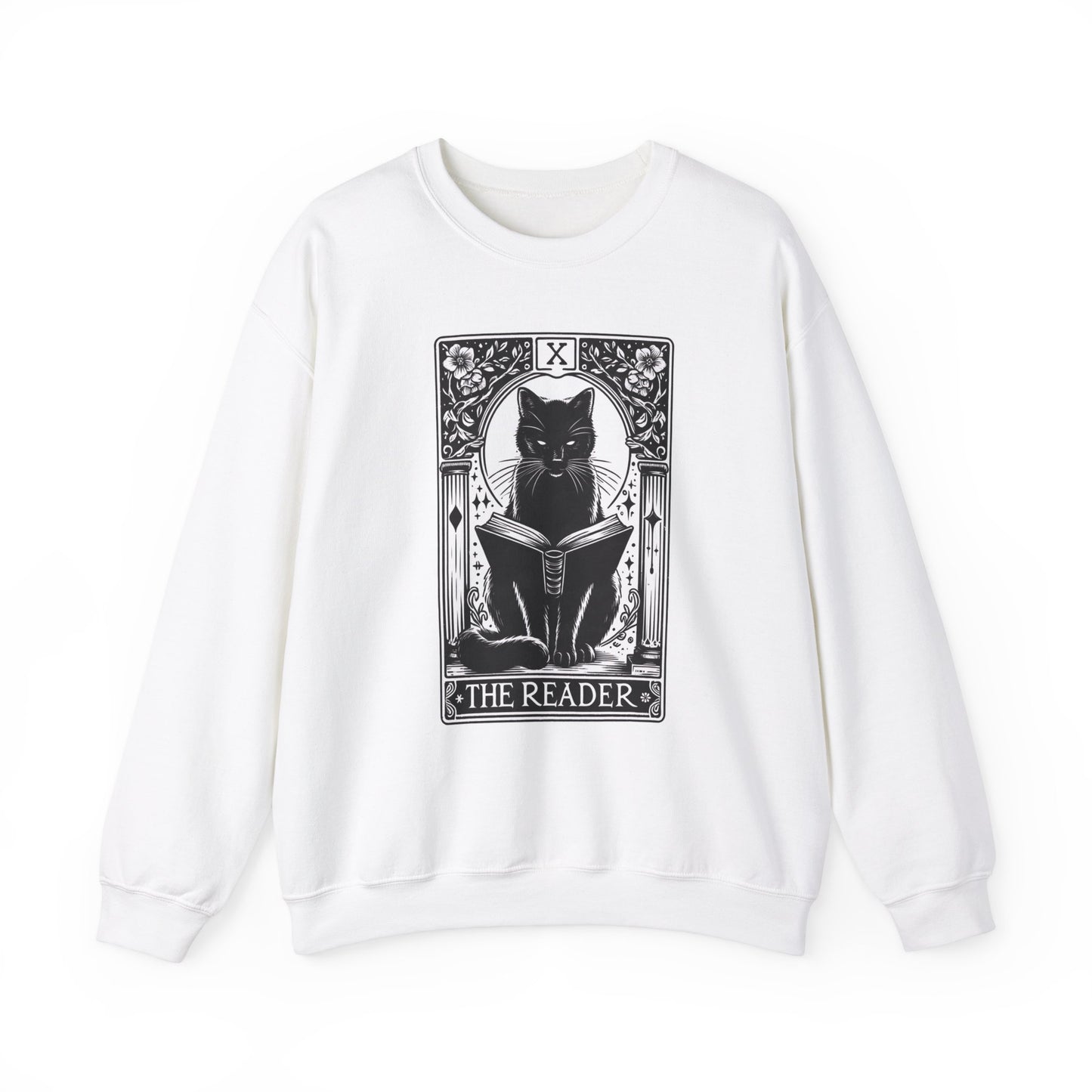 Black Cat Tarot Card "The Reader" | Crewneck Sweatshirt