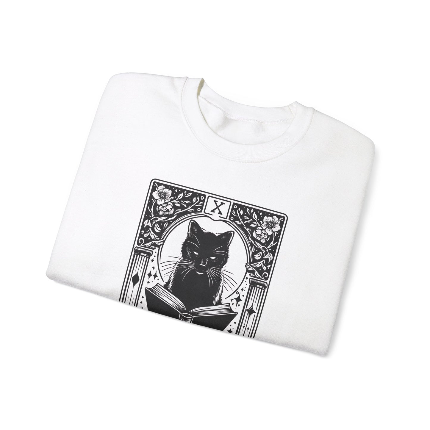 Black Cat Tarot Card "The Reader" | Crewneck Sweatshirt