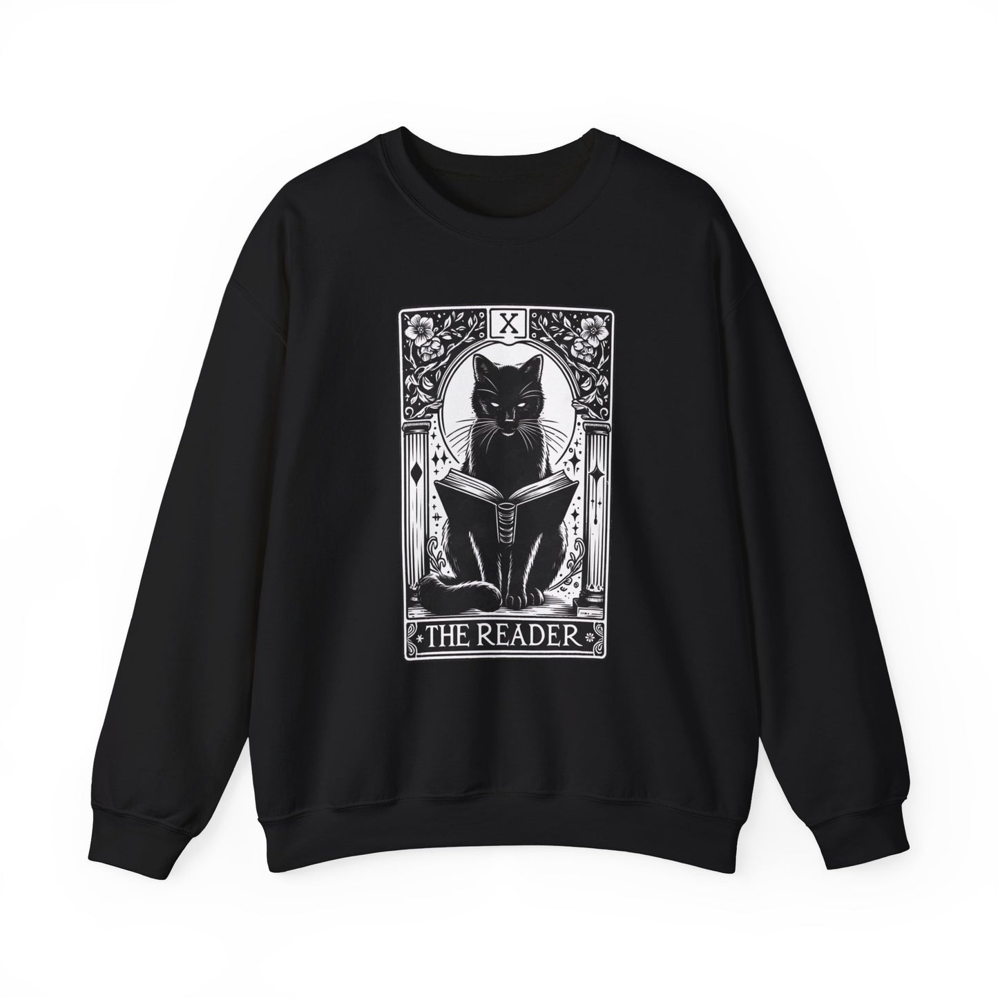 Black Cat Tarot Card "The Reader" | Crewneck Sweatshirt