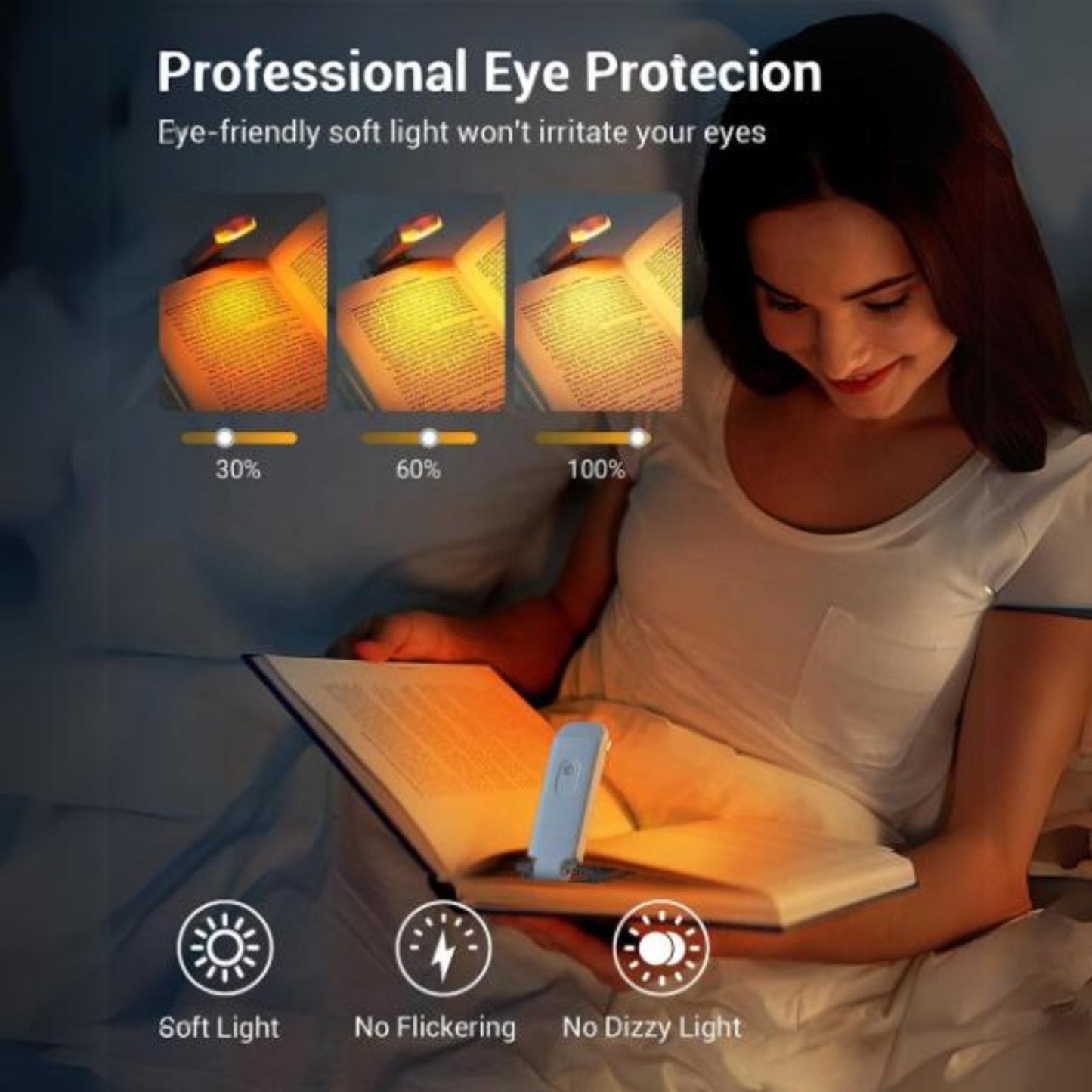 Book light, portable reading lap, light weight, adjustable brightness, book lover gift, clip on night light, eye protection light, durable and light weight travel light, holiday season ideas, Christmas gift idea for her, kids reading light