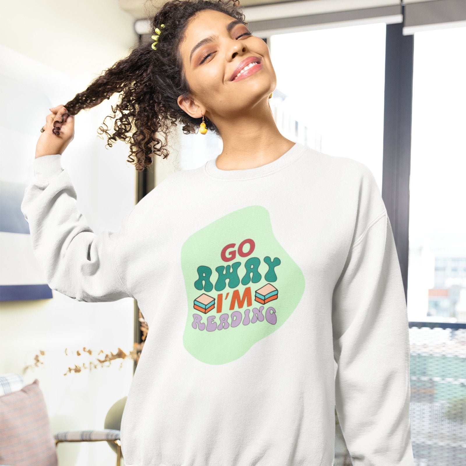 Go Away I'm Reading | Crewneck Sweatshirt - BookishBliss 