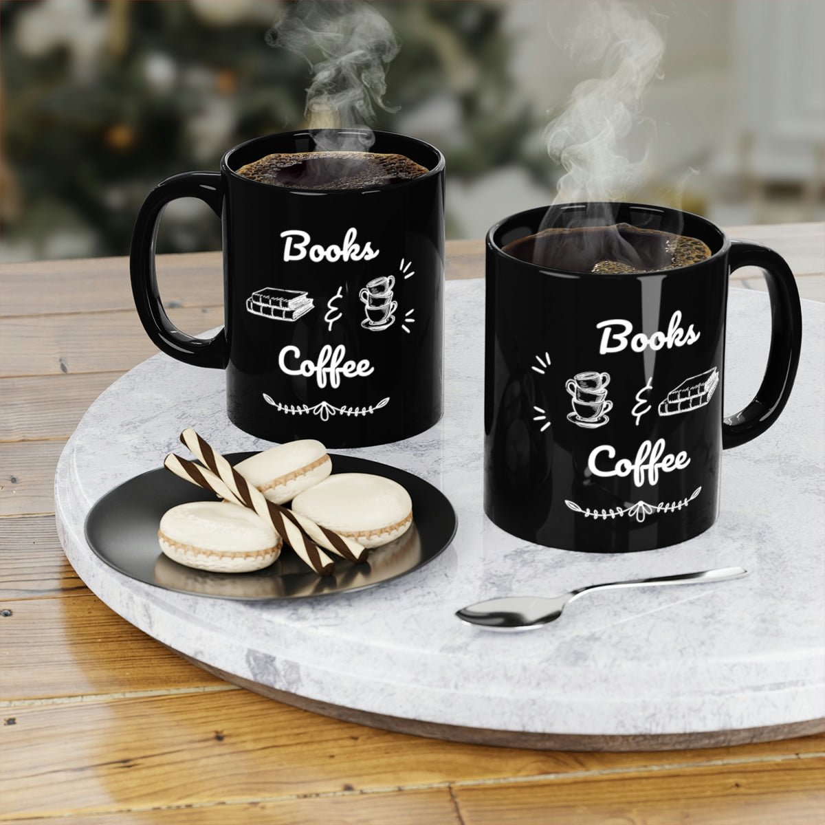 Books & Coffee I Black Coffee Mug (11oz) - BookishBliss 