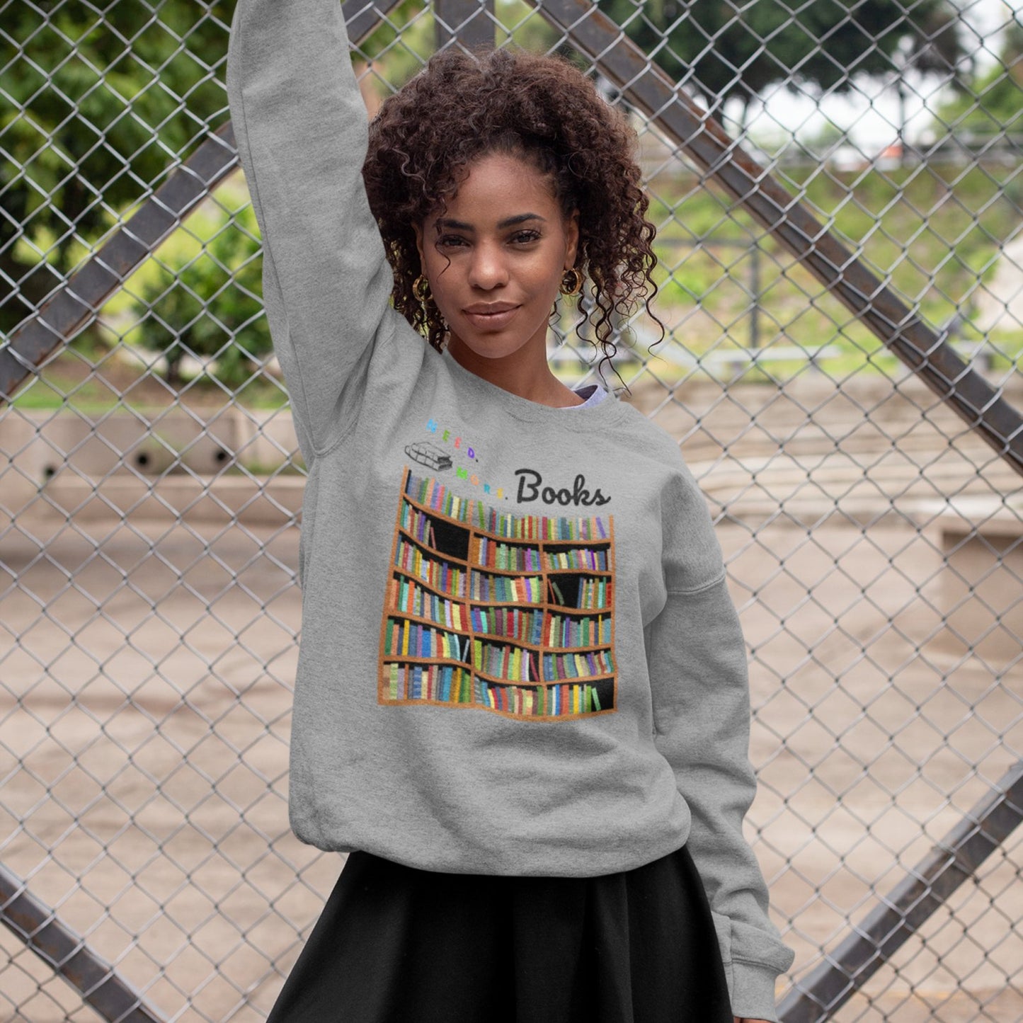 Need. More. Books I Crewneck Sweatshirt - BookishBliss 