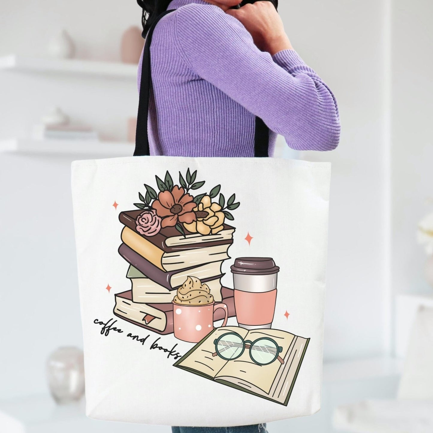 Books & Coffee | Tote Bag - BookishBliss 