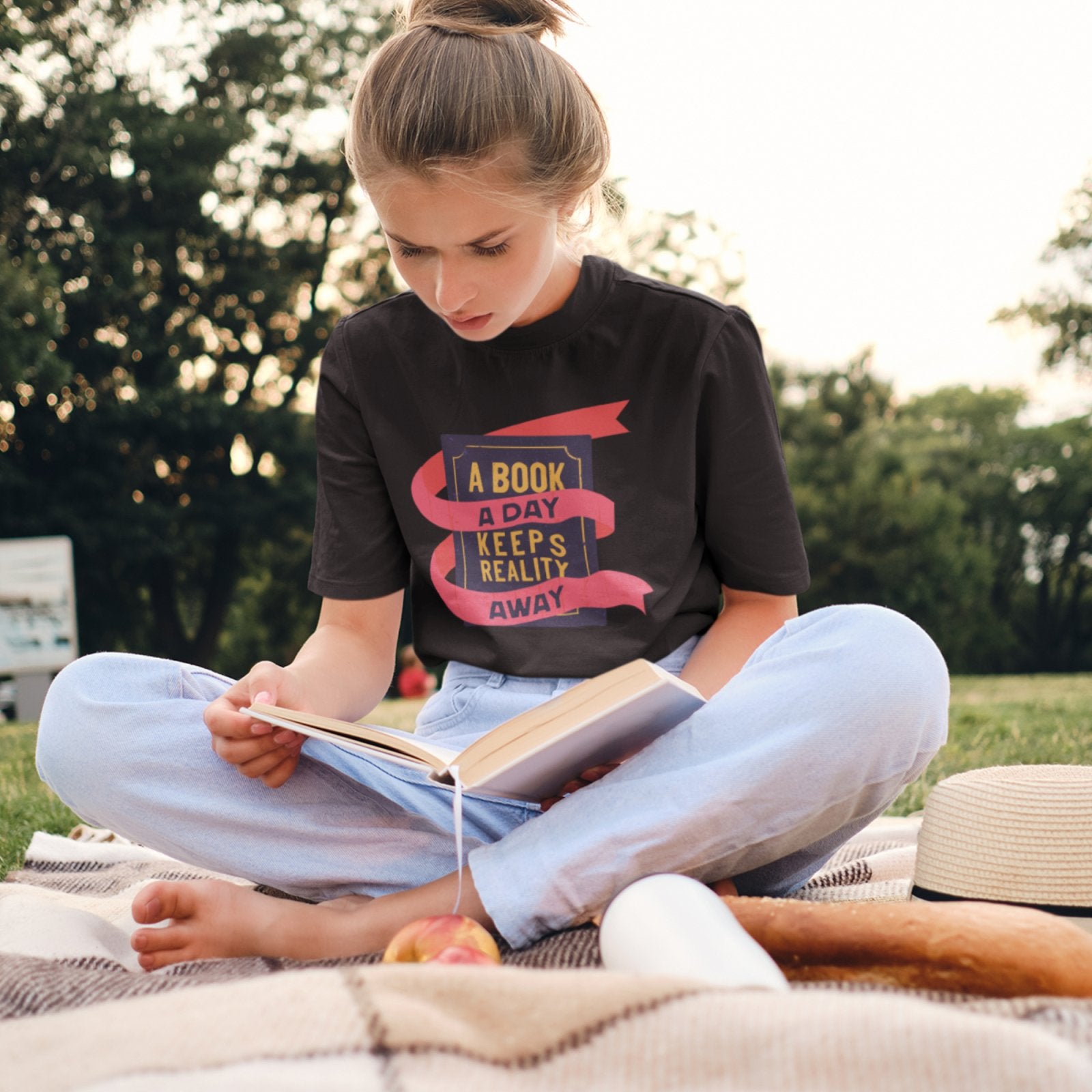 A Book a Day Keeps Reality Away | T-Shirt - BookishBliss 