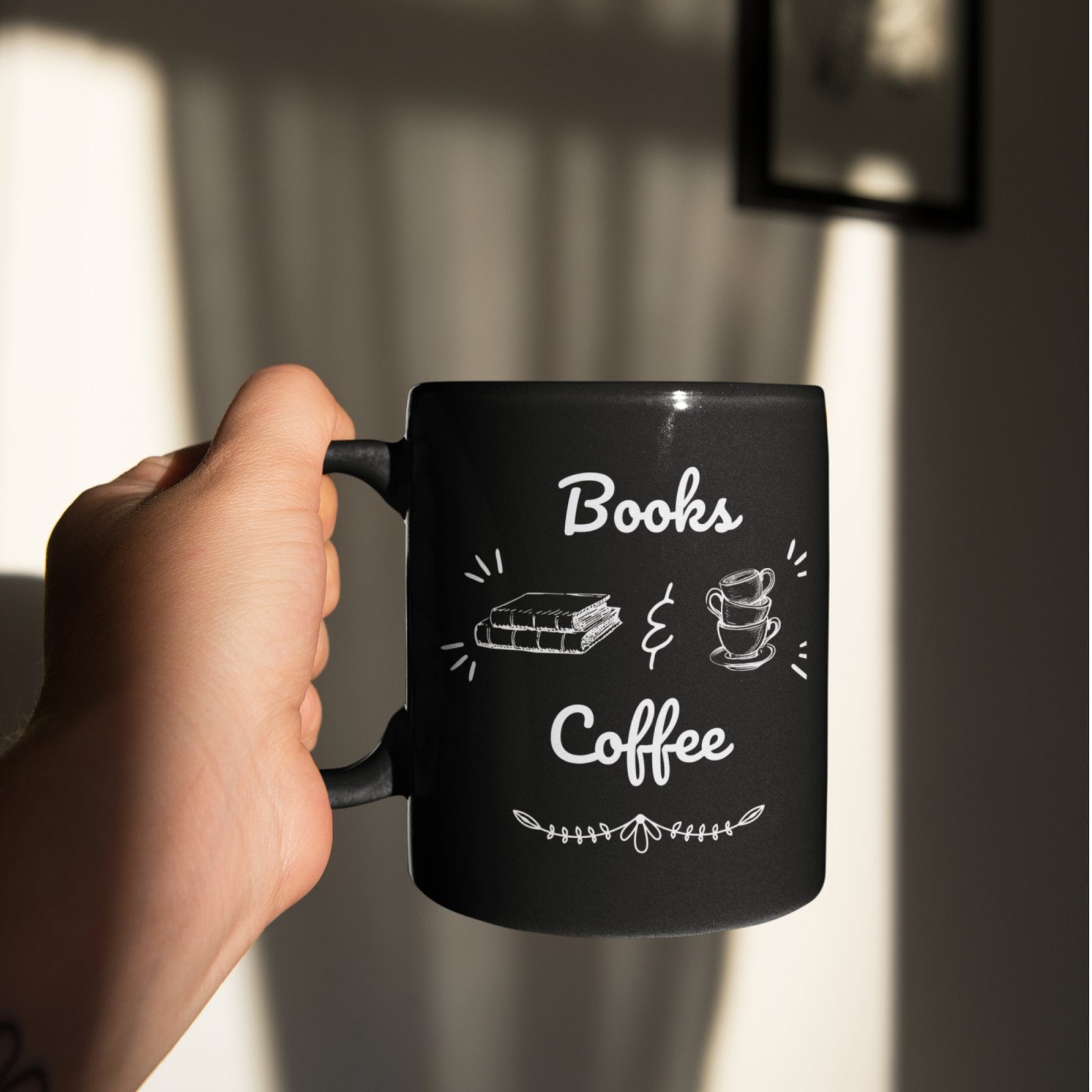 Books & Coffee I Black Coffee Mug (11oz) - BookishBliss 