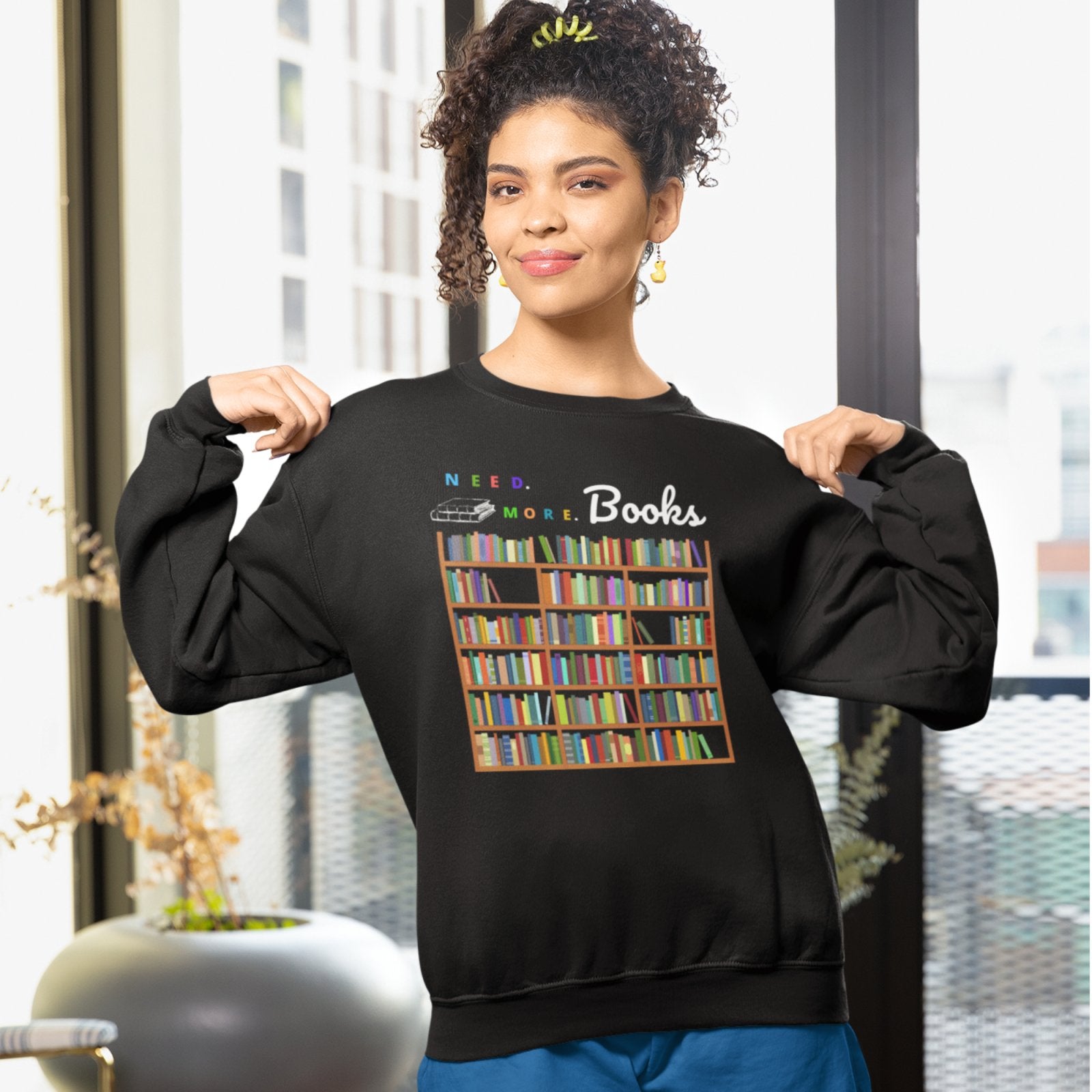 Need. More. Books I Crewneck Sweatshirt - BookishBliss 