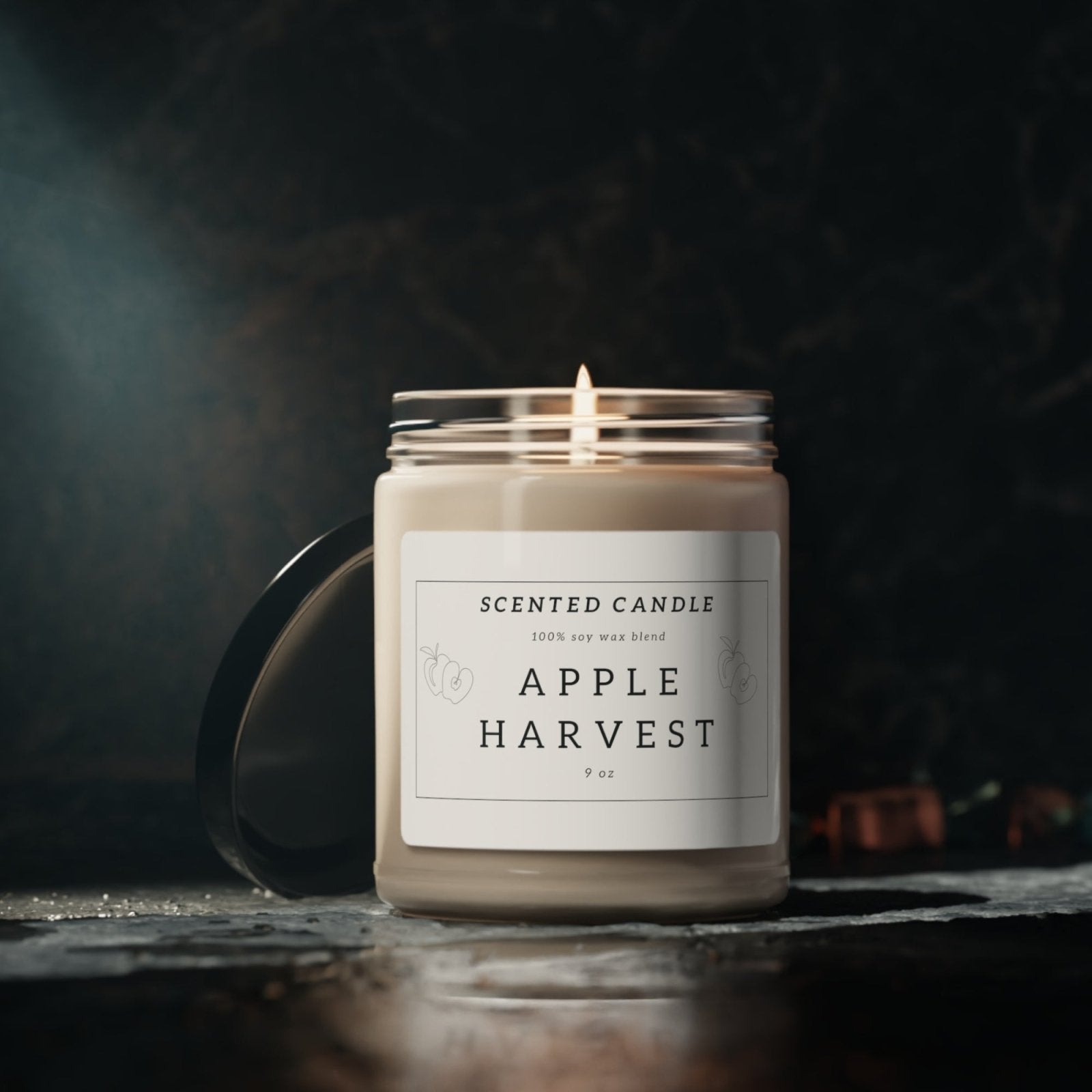 Apple Harvest Soy candle, vegan candles, home decor scented candle, apples and autumn, plastic free, long lasting candles, soy candles, authentic candles 