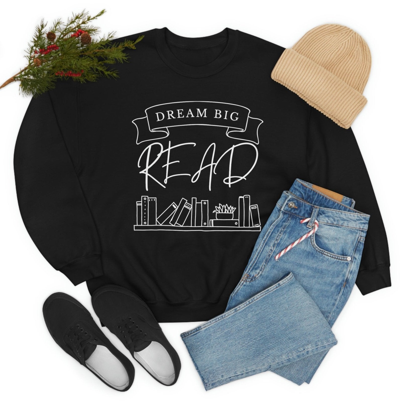 Dream Big, Read I Crewneck Sweatshirt - BookishBliss 