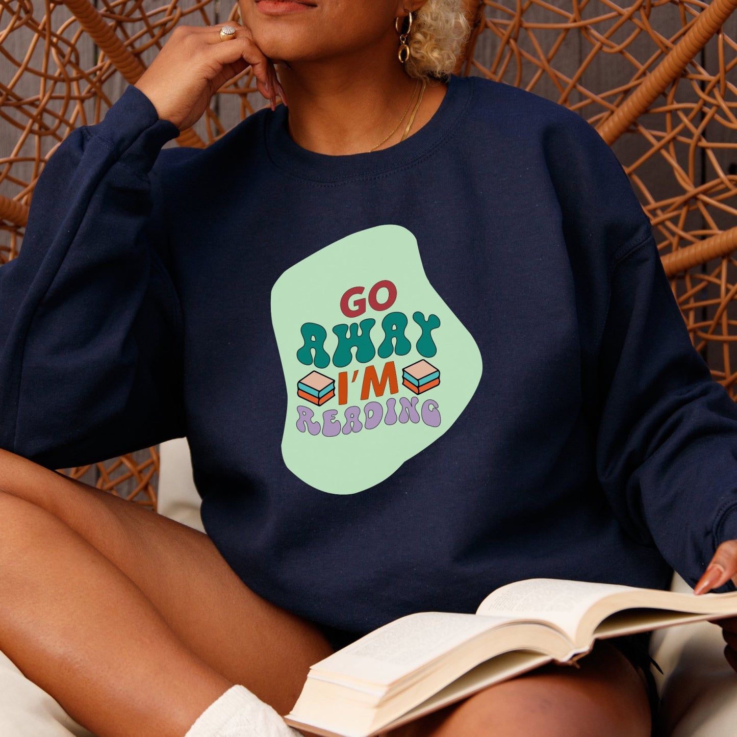 Go Away I'm Reading | Crewneck Sweatshirt - BookishBliss 