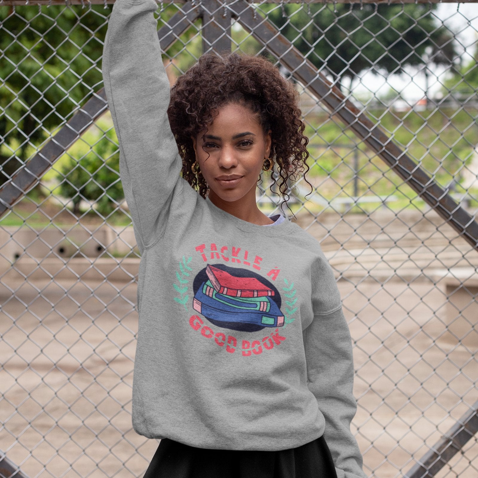 Tackle a good Book | Crewneck Sweatshirt - BookishBliss 