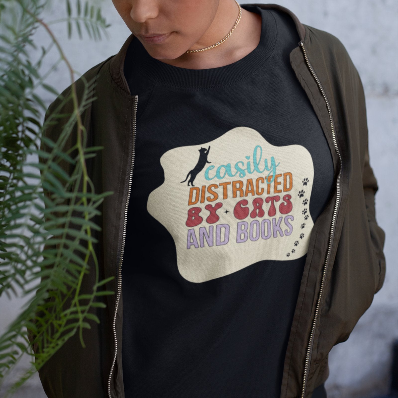 Easily Distracted by Cats and Books | Crewneck Sweatshirt - BookishBliss 