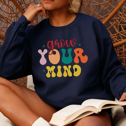 Grow Your Mind | Crewneck Sweatshirt - BookishBliss 