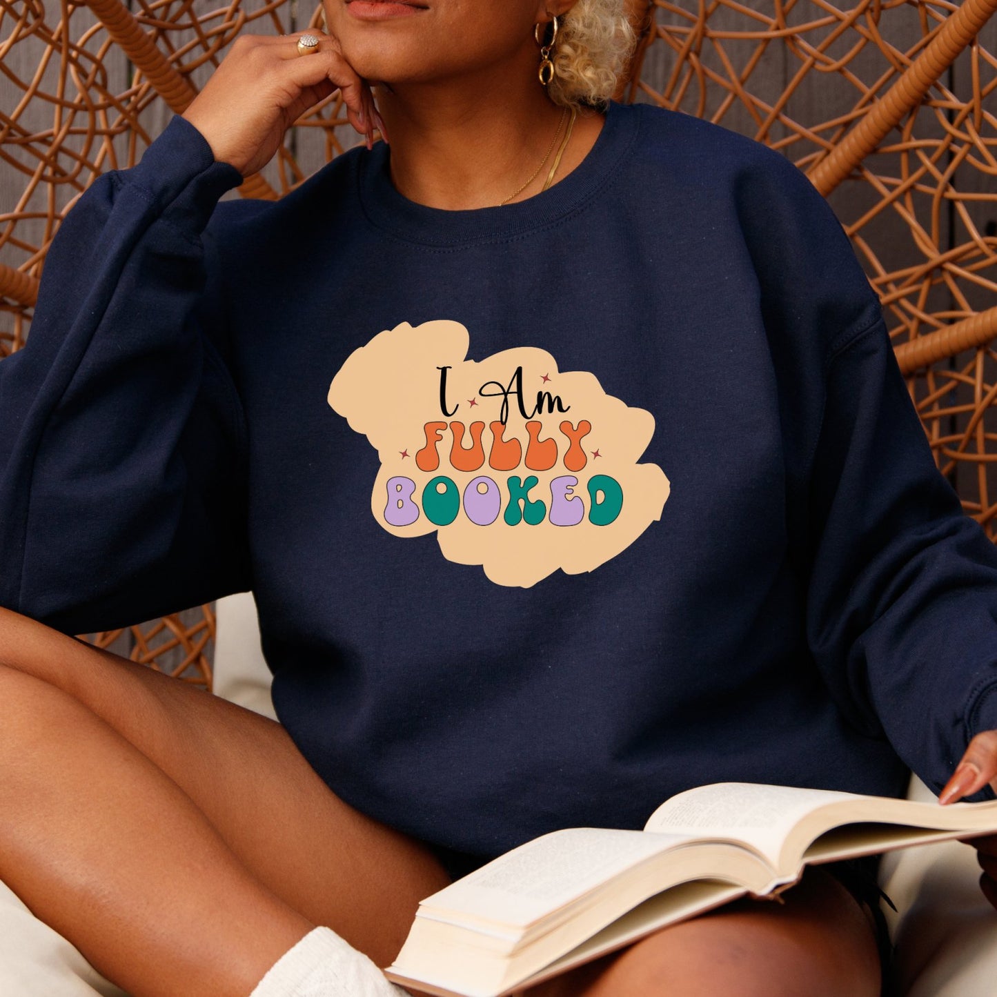 I Am Fully Booked | Crewneck Sweatshirt - BookishBliss 