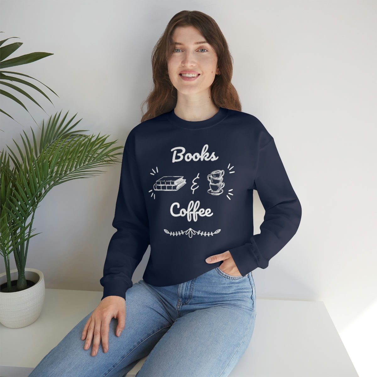 Books & Coffee | Crewneck Sweatshirt - BookishBliss 