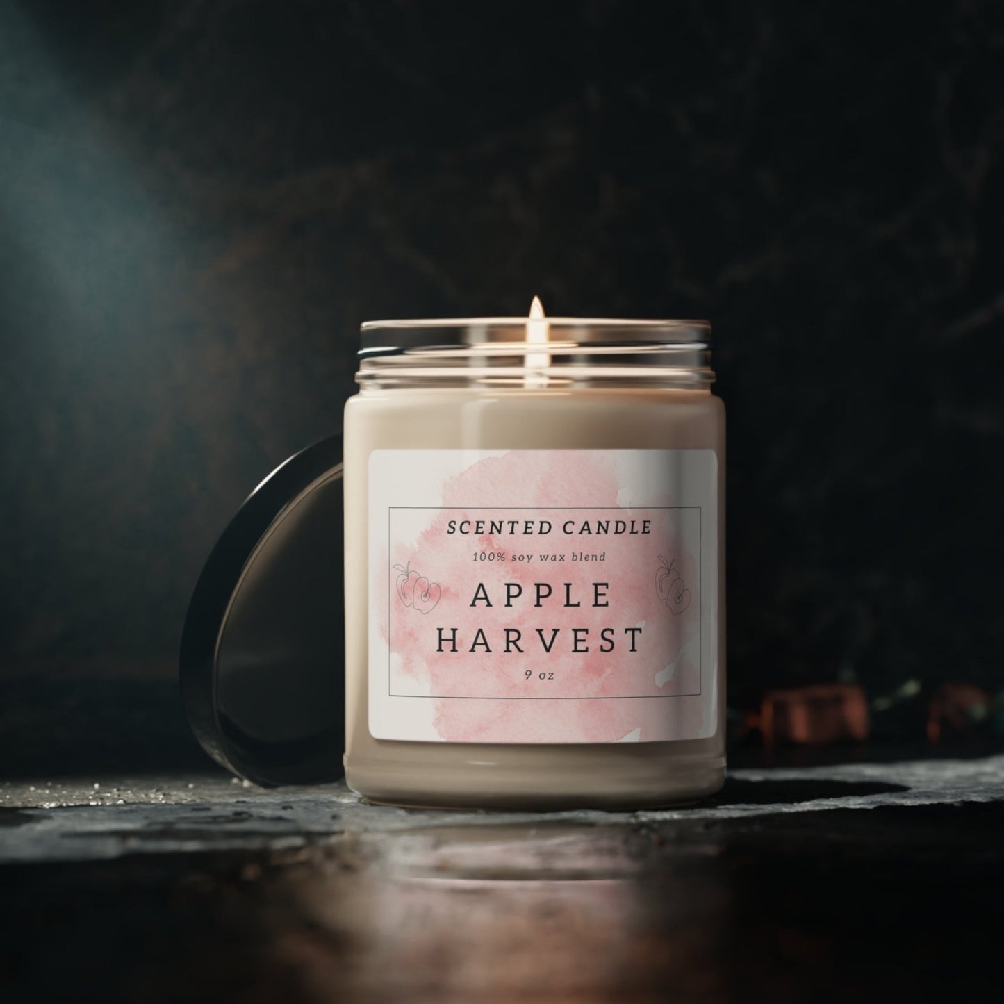 Apple Harvest Soy candle, vegan candles, home decor scented candle, apples and autumn, plastic free, long lasting candles, soy candles, authentic candles 