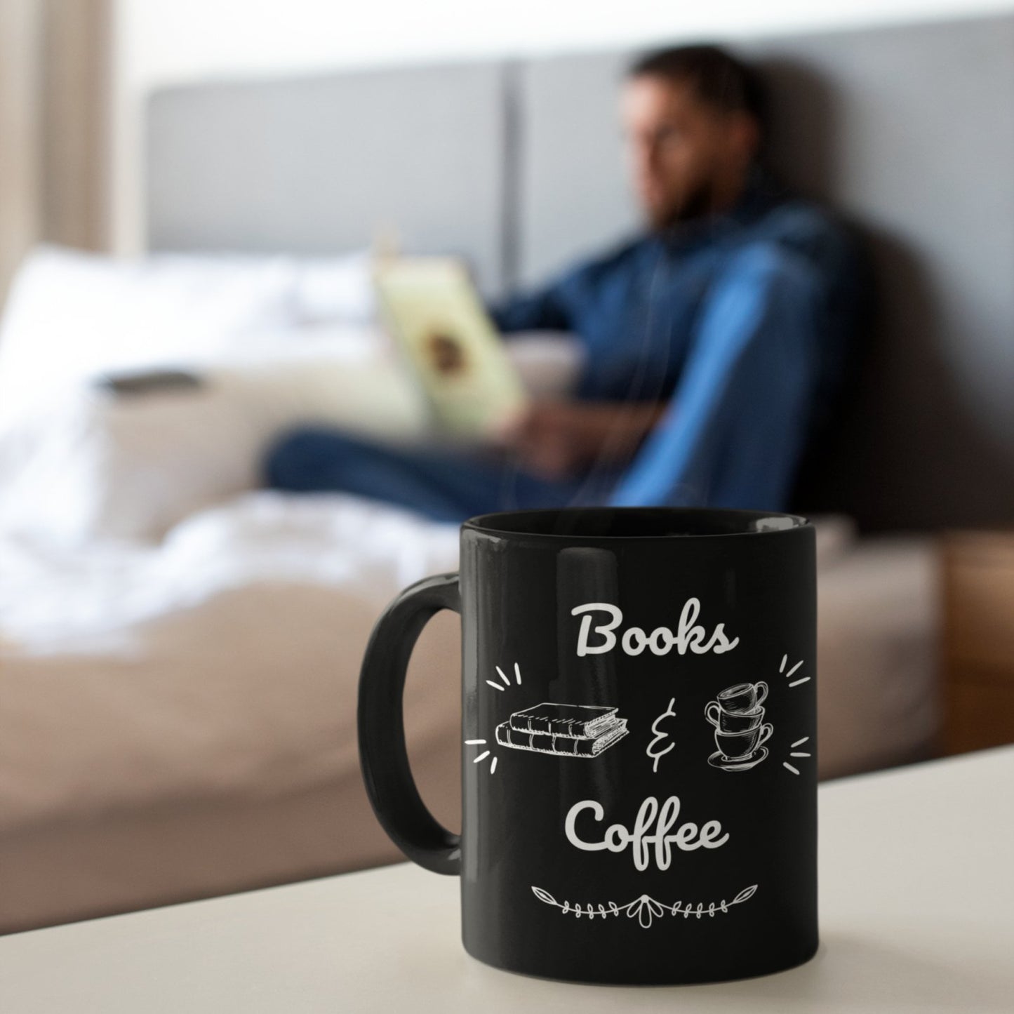 Books & Coffee I Black Coffee Mug (11oz) - BookishBliss 