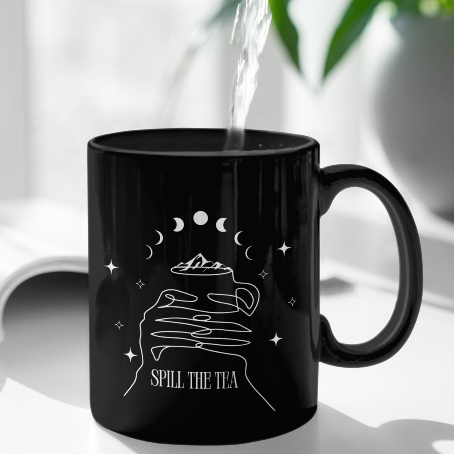 Spill the Tea (Acotar) | Black Mug (11 oz) - BookishBliss 