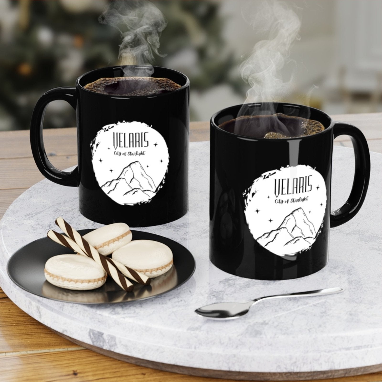 Velaris, City of Starlight | Black Mug (11 oz) - BookishBliss 