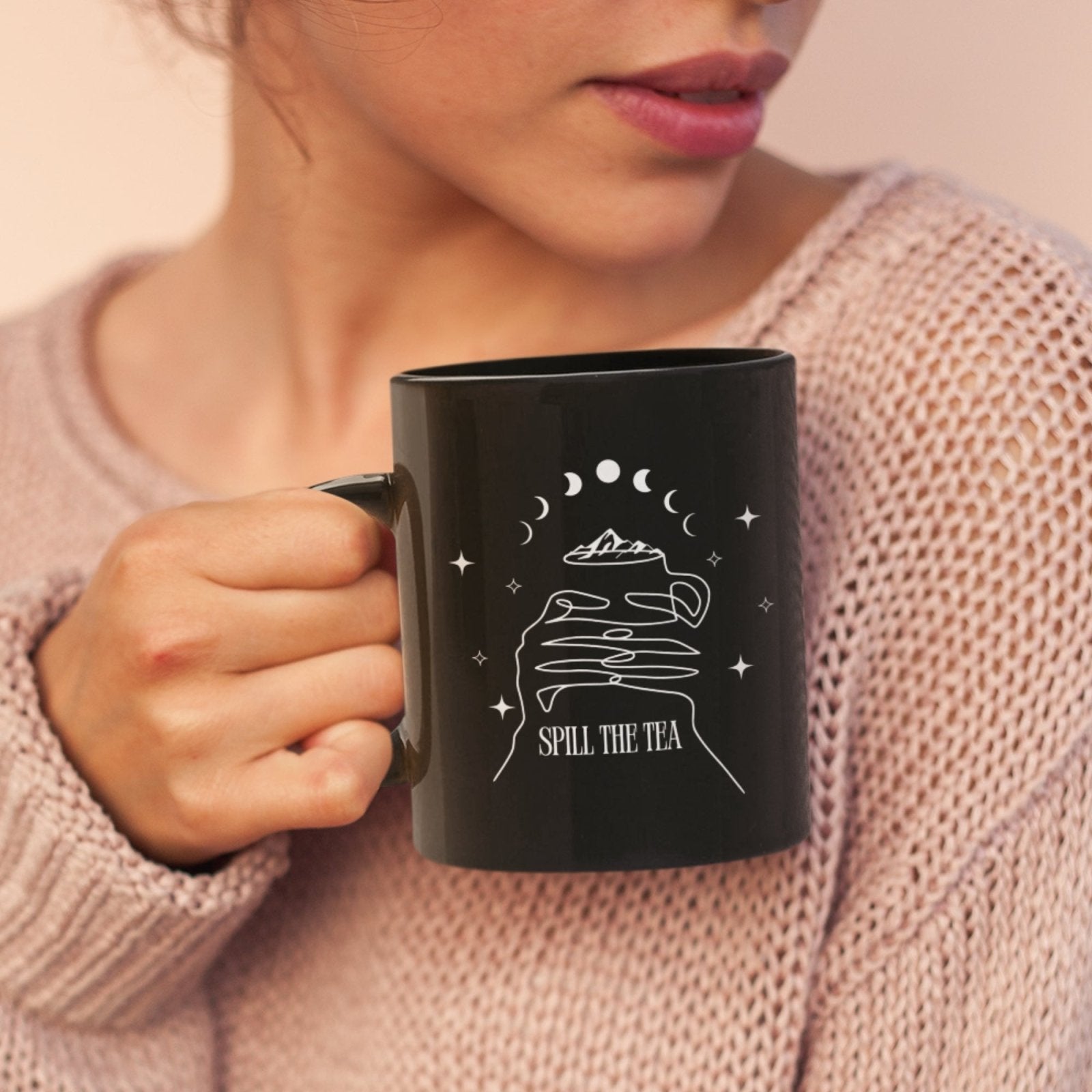 Spill the Tea (Acotar) | Black Mug (11 oz) - BookishBliss 