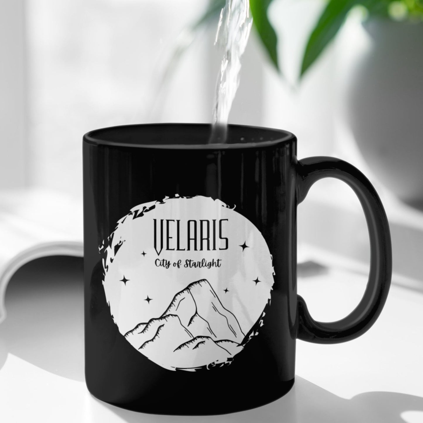 Velaris, City of Starlight | Black Mug (11 oz) - BookishBliss 