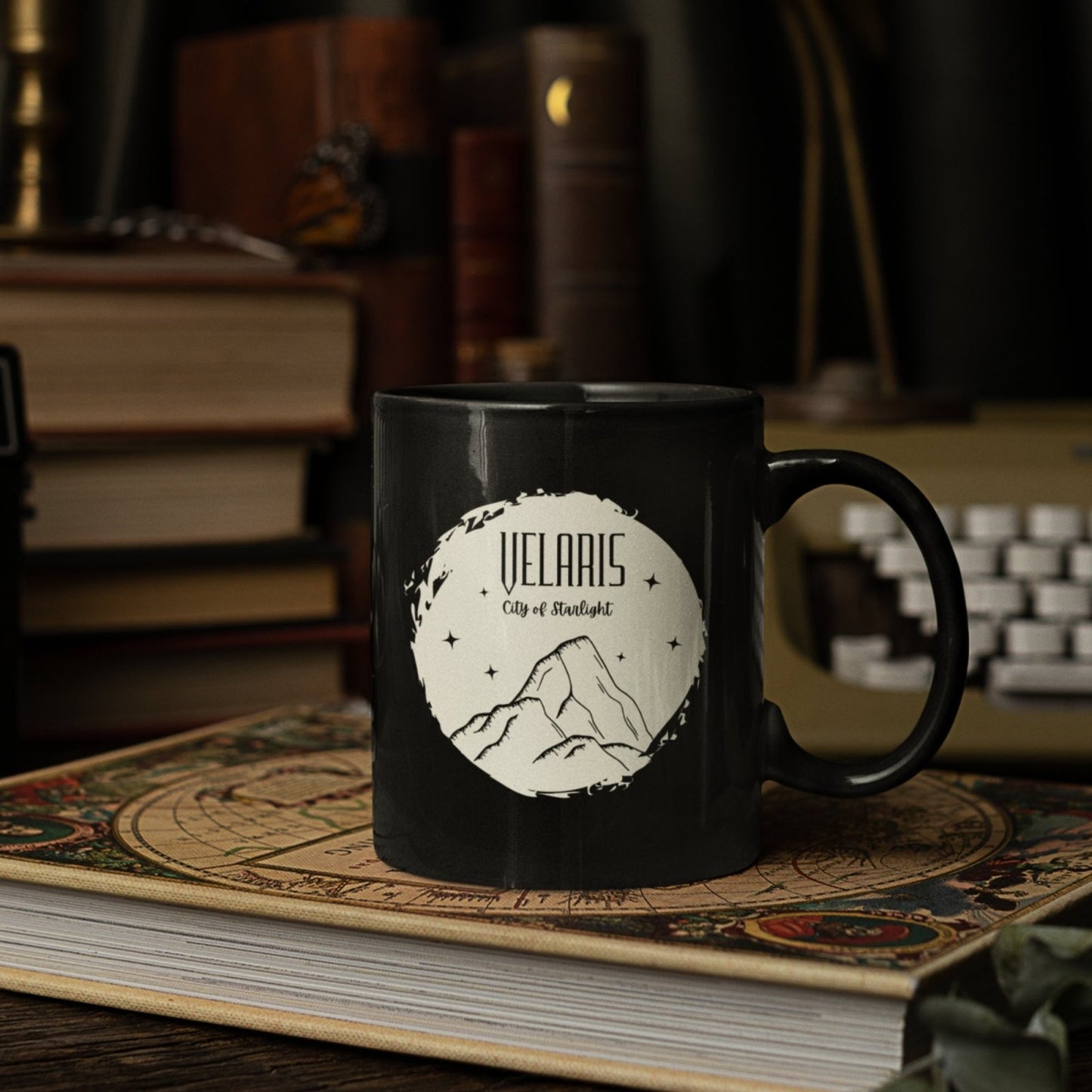 Velaris, City of Starlight | Black Mug (11 oz) - BookishBliss 