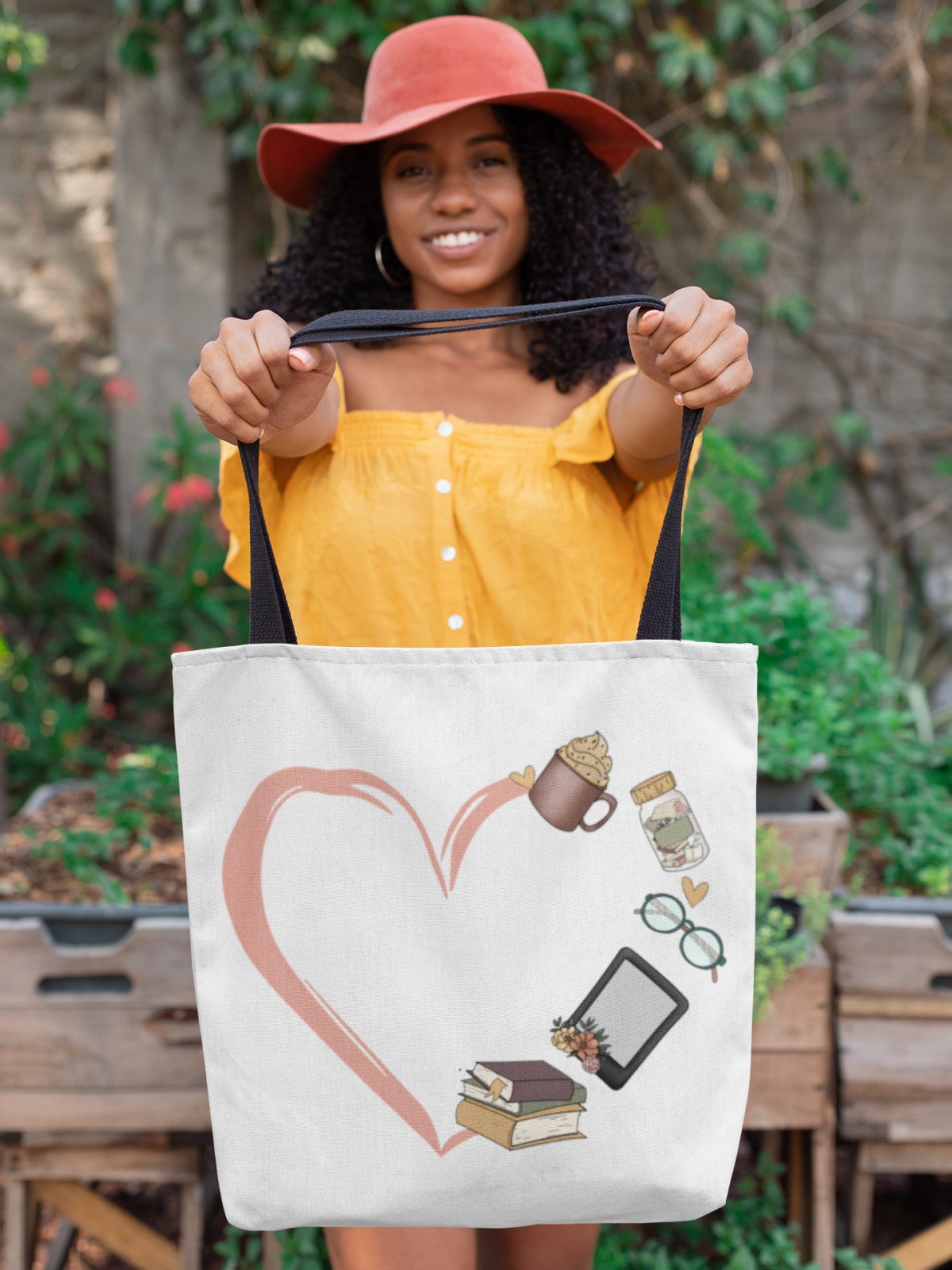 Heart - Coffee Lover - Reader | Tote Bag - BookishBliss 