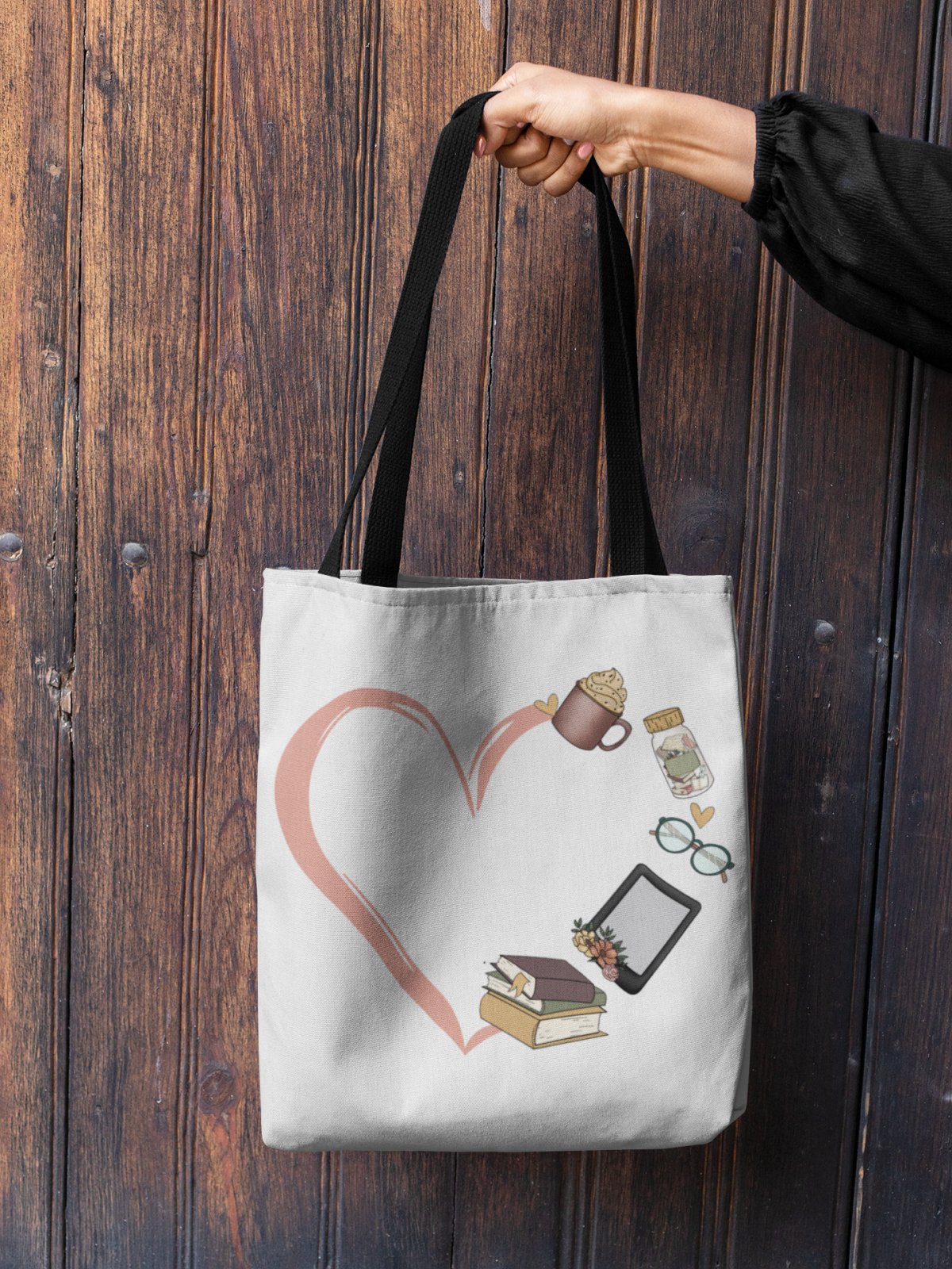 Heart - Coffee Lover - Reader | Tote Bag - BookishBliss 