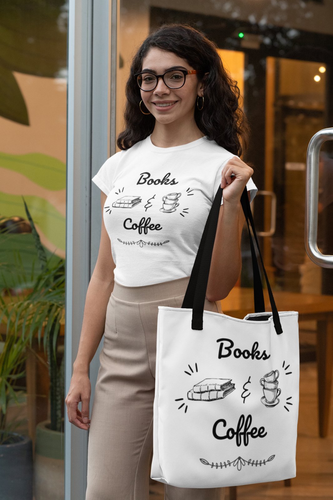 Books & Coffee | Tote Bag - BookishBliss 