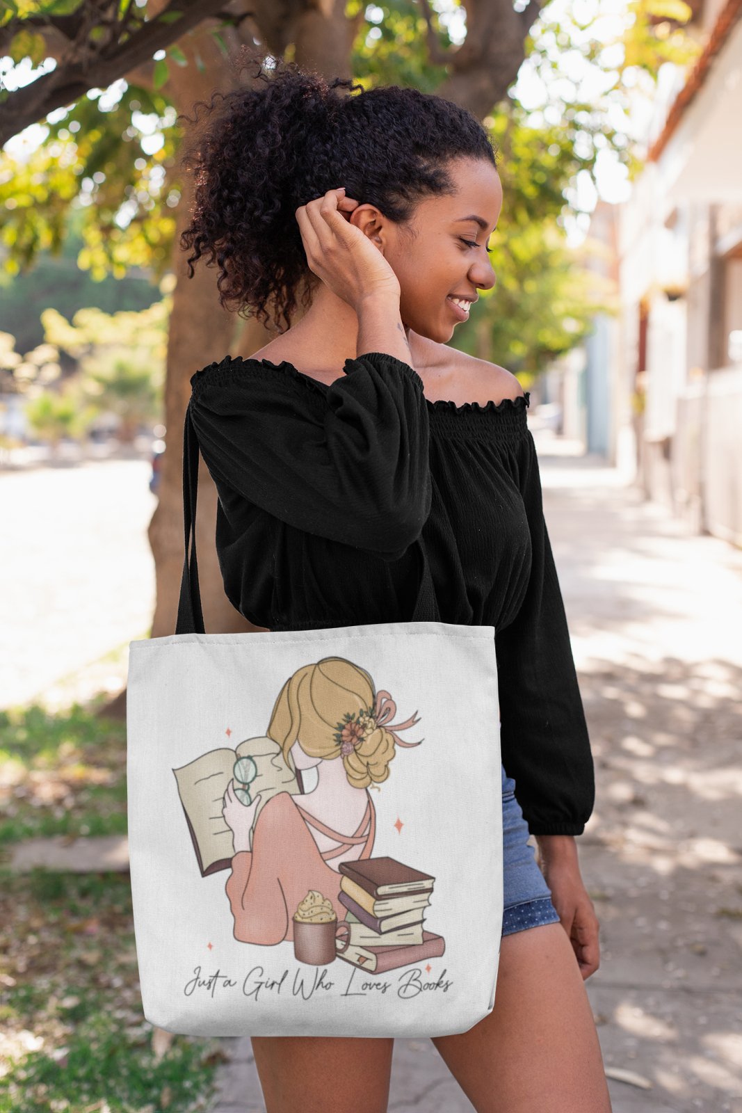 Just a Girl Who Loves Books | Tote Bag - BookishBliss 