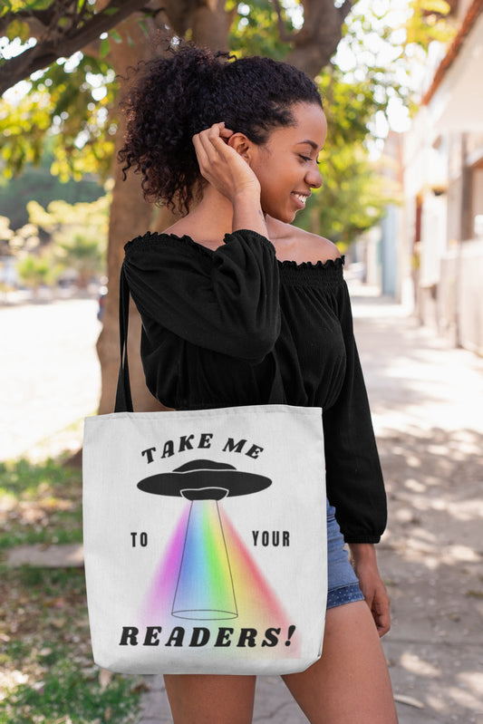 Take Me To Your Readers Tote Bag I Tote Bag - BookishBliss 