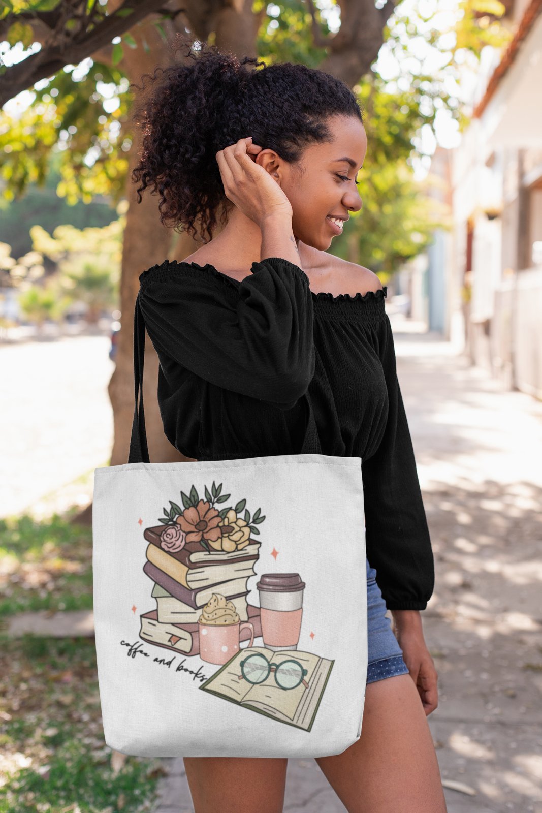 Books & Coffee | Tote Bag - BookishBliss 