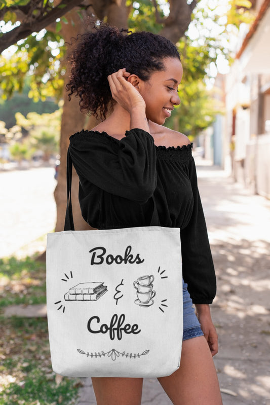 Books & Coffee | Tote Bag - BookishBliss 