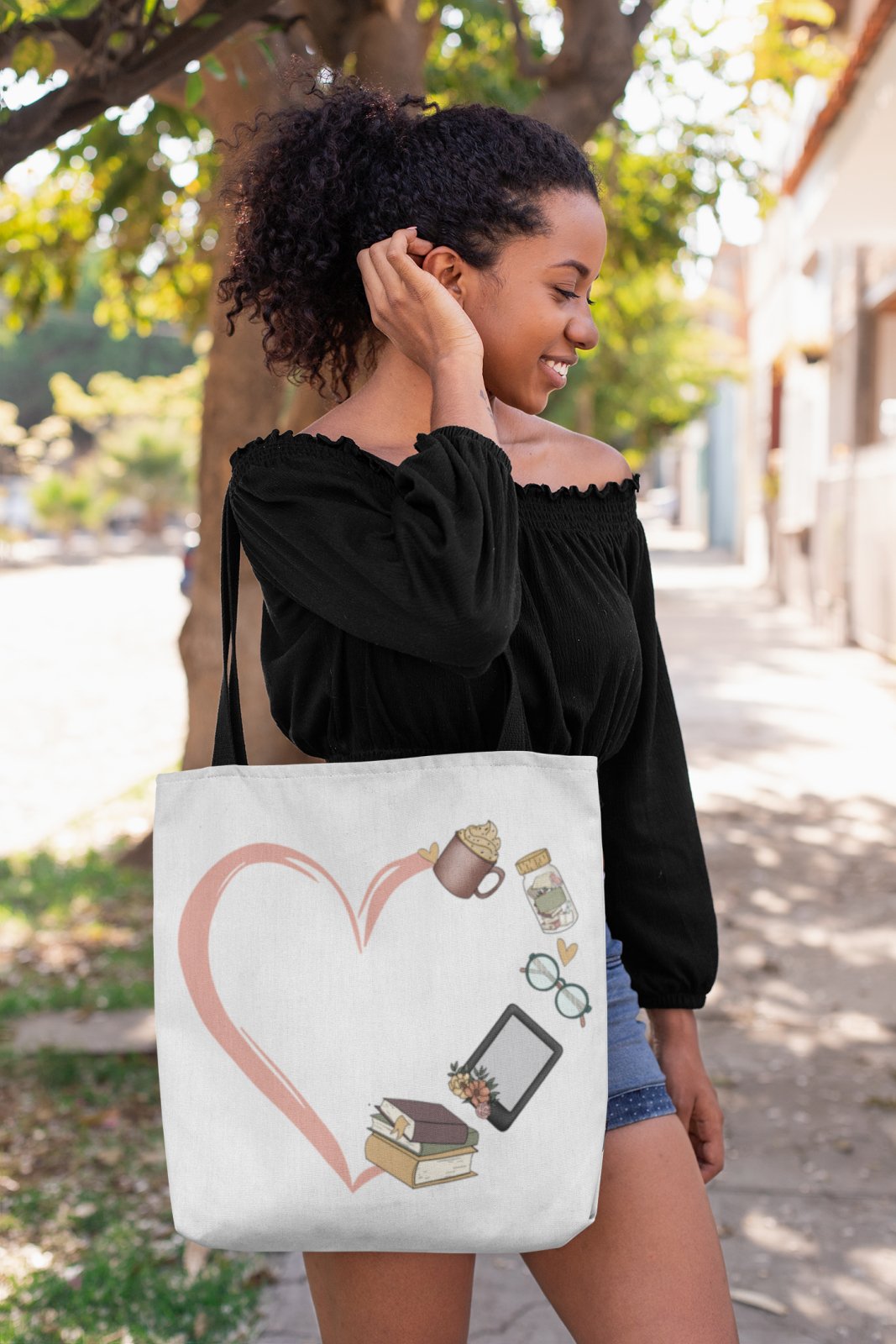 Heart - Coffee Lover - Reader | Tote Bag - BookishBliss 