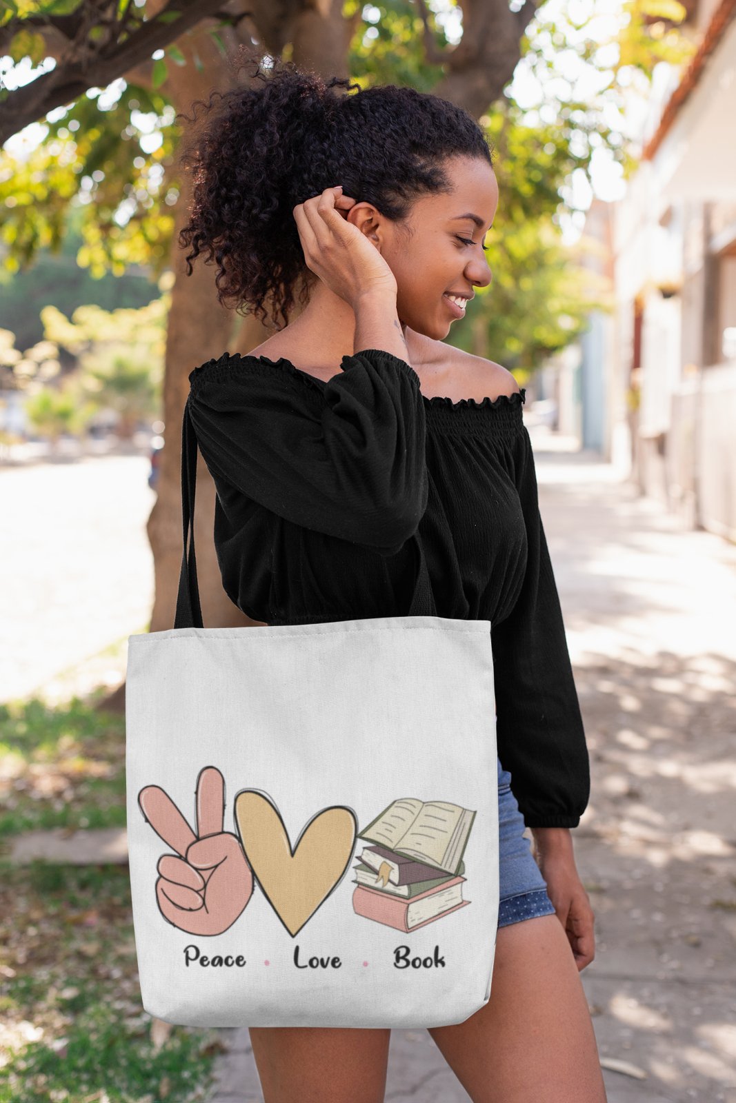 Peace Love Books | Tote Bag - BookishBliss 