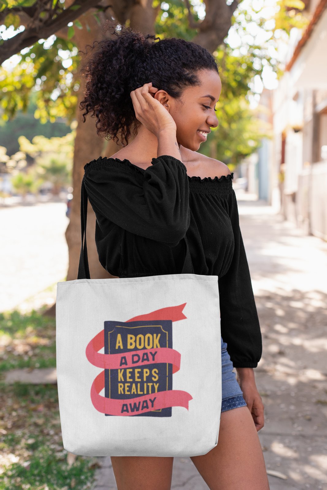 A Book a Day Keeps Reality Away | Tote Bag - BookishBliss 